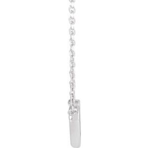 The Morgan Necklace - 14K White Gold .05 CTW Natural Diamond Petite Double Interlocking Heart 16-18" Necklace