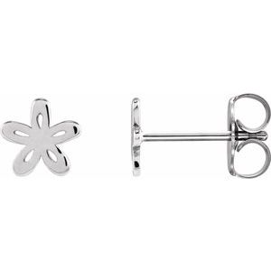 The Lily Earrings – 14K White Gold Floral Earrings