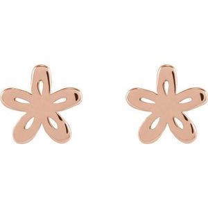 The Lily Earrings – 14K Rose Gold Floral Earrings