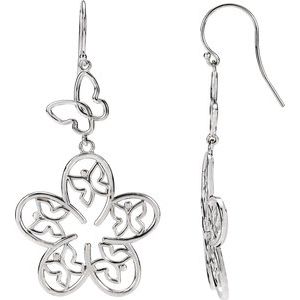 The Mica Earrings - Sterling Silver  Butterfly & Flower Earrings