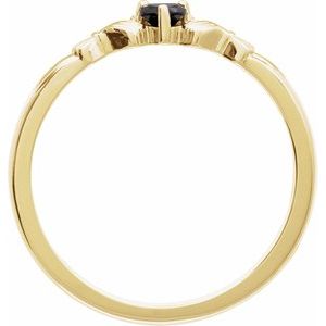 The Miranda Ring - 14K Yellow Gold Natural Black Onyx Claddagh Ring