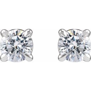 The Louise Earrings - 14K White Gold 1/2 CTW Lab-Grown Diamond Cocktail-Style Stud Earrings