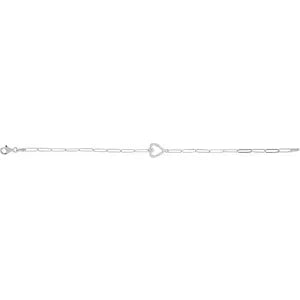 The Darla Bracelet – Sterling Silver 1/8 CTW Natural Diamond Heart 7" Bracelet