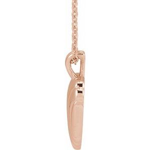 The Melissa Necklace – 14K Rose Gold Ribbed Heart 16-18" Necklace