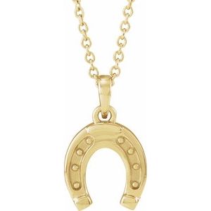 The Linda Necklace – 14K Yellow Gold Horseshoe 16-18" Necklace