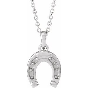 The Linda Necklace – 14K White Gold Horseshoe 16-18" Necklace