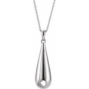 The Athena Necklace - Sterling Silver Tear of Love Ash Holder 18" Necklace