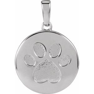 The Natasha Pendant - Sterling Silver Paw Print Ash Holder Pendant