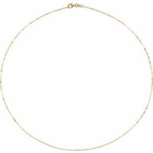 The Nadia Chain - 14K Yellow Gold 1.25 mm Paperclip-Style 18" Chain