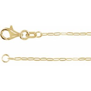 The Nadia Bracelet - 14K Yellow Gold 1.25 mm Paperclip-Style 7" Chain