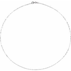 The Nadia Chain -14K White Gold 1.25 mm Paperclip-Style 18" Chain