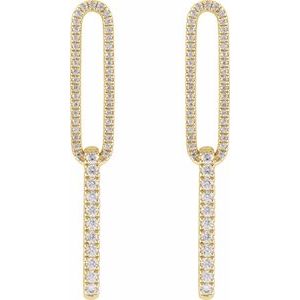 The Ginny Earrings - 14K Yellow Gold 1/2 CTW Lab-Grown Diamond Elongated Link Earrings