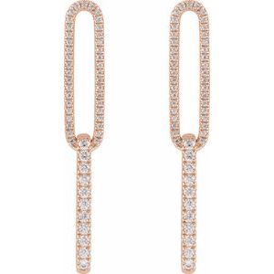 The Ginny Earrings - 14K Rose Gold 1/2 CTW Lab-Grown Diamond Elongated Link Earrings