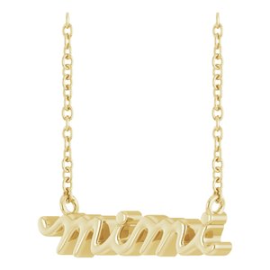 The Devon Necklace – 14K Yellow Gold Mimi Lowercase Script 18" Necklace