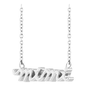 The Devon Necklace – 14K White Gold Mimi Lowercase Script 18" Necklace