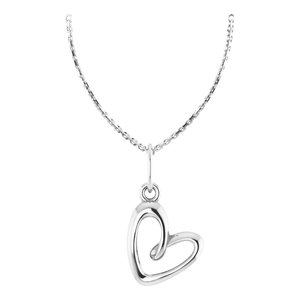 The Fran Necklace - 14K White Gold Petite Heart 18" Necklace