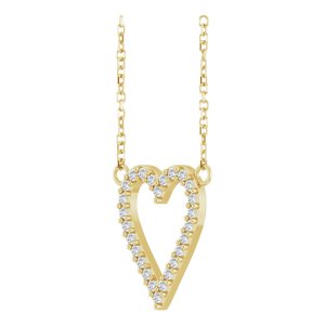 The Daphne Necklace - 14K Yellow Gold 1/6 CTW Natural Diamond Heart 18" Necklace