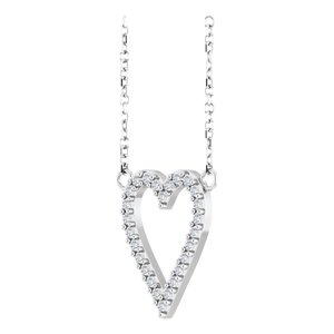 The Daphne Necklace -14K White Gold 1/6 CTW Natural Diamond Heart 18" Necklace