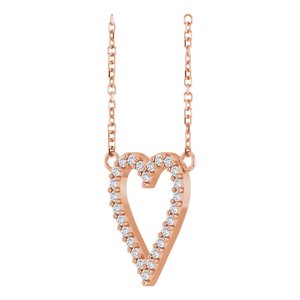 The Daphne Necklace -14K Rose Gold 1/6 CTW Natural Diamond Heart 18" Necklace