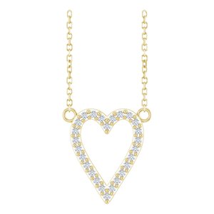 The Daphne Necklace - 14K Yellow Gold 1/6 CTW Natural Diamond Heart 18" Necklace