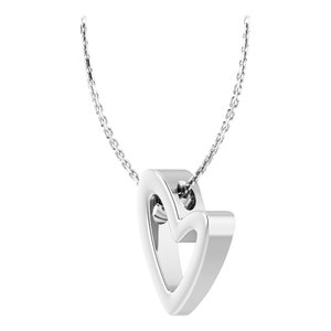 The Michelle Necklace – 14K White Gold Heart 18" Necklace