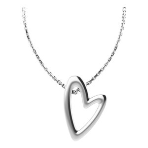 The Michelle Necklace – 14K White Gold Heart 18" Necklace