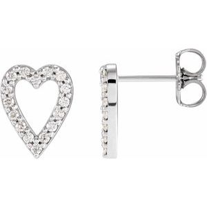 The Janet Earrings - 14K White Gold 1/4 CTW Natural Diamond Heart Earrings