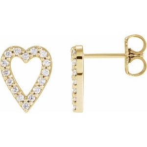 The Janet Earrings - 14K Yellow Gold 1/4 CTW Natural Diamond Heart Earrings