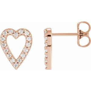 The Janet Earrings - 14K Rose Gold 1/4 CTW Natural Diamond Heart Earrings