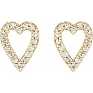The Janet Earrings - 14K Yellow Gold 1/4 CTW Natural Diamond Heart Earrings