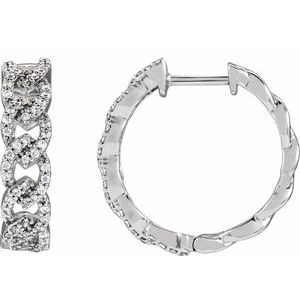 The Jessica Earrings - 14K White Gold 1/2 CTW Lab-Grown Diamond Hoop Earrings