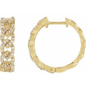 The Jessica Earrings - 14K Yellow Gold 1/2 CTW Lab-Grown Diamond Hoop Earrings