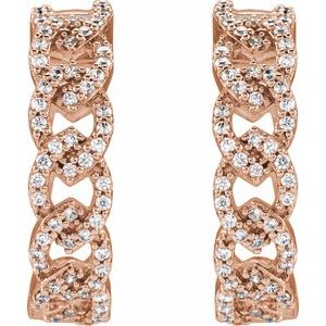 The Jessica Earrings - 14K Rose Gold 1/2 CTW Lab-Grown Diamond Hoop Earrings