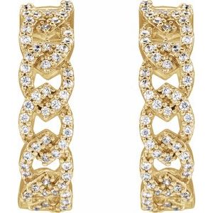 The Jessica Earrings - 14K Yellow Gold 1/2 CTW Lab-Grown Diamond Hoop Earrings