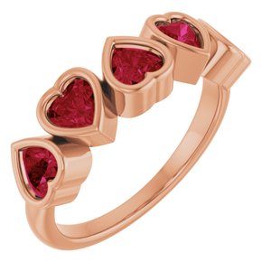 The Alexis Ring - 14K Rose Gold Natural Mozambique Garnet Ring