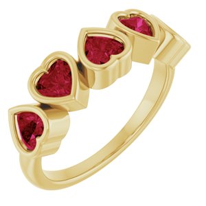 The Alexis Ring - 14K Yellow Gold Natural Mozambique Garnet Ring