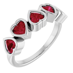 The Alexis Ring - 14K White Gold Natural Mozambique Garnet Ring