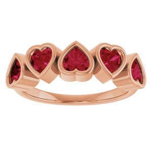 The Alexis Ring - 14K Rose Gold Natural Mozambique Garnet Ring