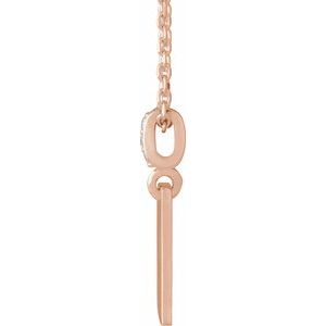 The Jan Necklace – 14K Rose Gold .02 CTW Natural Diamond Faith Over Fear 16-18" Necklace