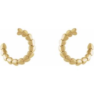 The Marlena Earrings - 14K Yellow Gold Front-Back Heart 14.2 mm Hoop Earrings
