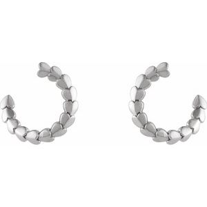 The Marlena Earrings - 14K White Gold Front-Back Heart 14.2 mm Hoop Earrings