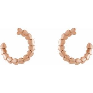 The Marlena Earrings - 14K Rose Gold Front-Back Heart 14.2 mm Hoop Earrings