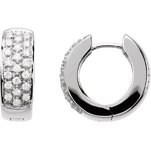 The Cassandra Earrings – 14K White Gold 1/3 CTW Natural Diamond Huggie Earrings