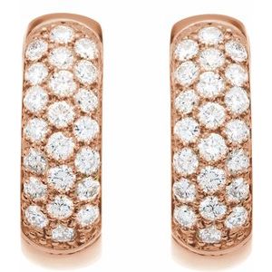 The Marion Earrings – 14K Rose Gold 7/8 CTW Lab-Grown Diamond Hoop Earrings