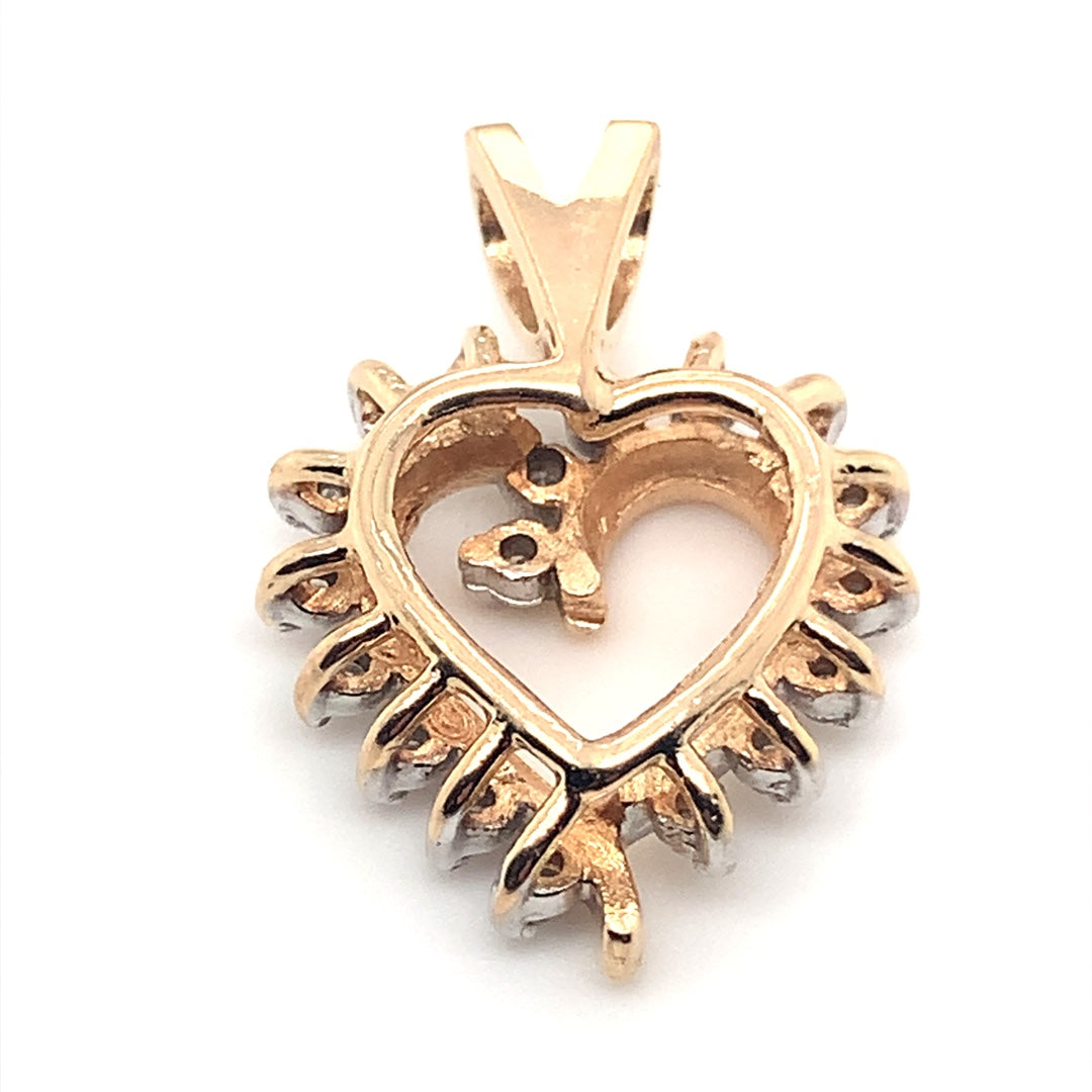 Diamond Heart Pendant in 10-Karat Yellow Gold
