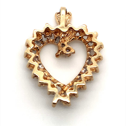 Heart-Shaped Illusion Set Diamond Pendant in 10-Karat Yellow Gold