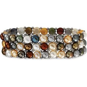 The Bethanne Bracelet – Sterling Silver Cultured Multi-Color Freshwater Pearl Stretch 7" Bracelet