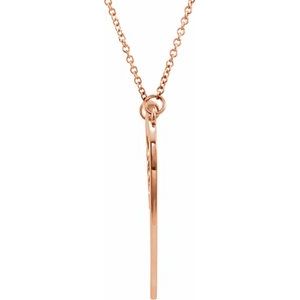 The Ameera Necklace -14K Rose Gold "Mom" Heart 17" Necklace