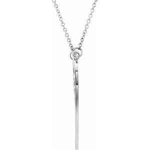 The Mom Necklace - 14K White Gold "Mom" Heart 17" Necklace