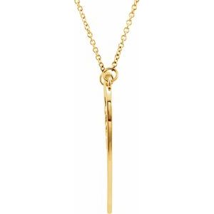 The Ameera Necklace - 14K Yellow Gold "Mom" Heart 17" Necklace
